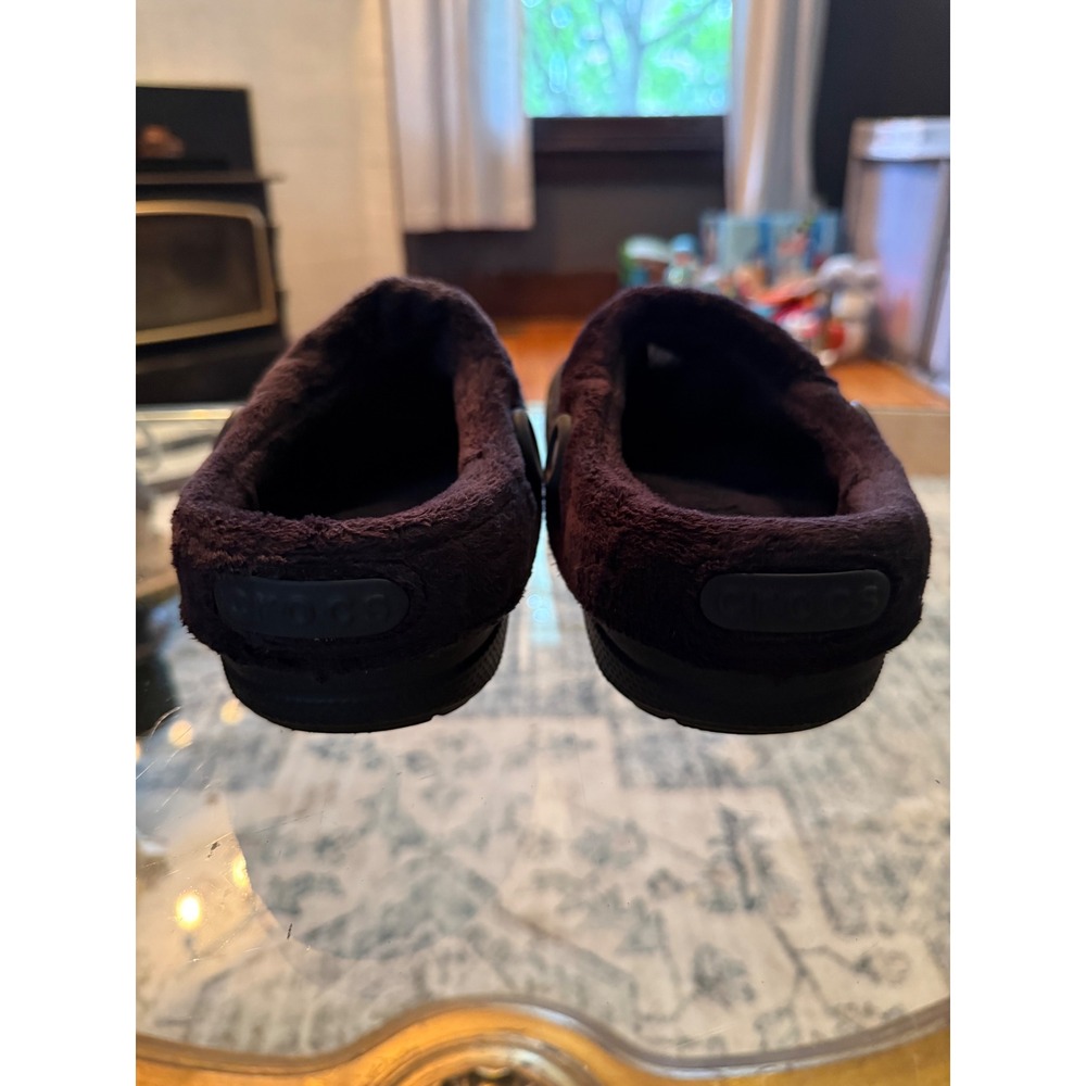 Crocs Mammoth Black Faux Fur Lined Clogs Slip On Shoes Mens 6 Womens 8 - Picture 6 of 9